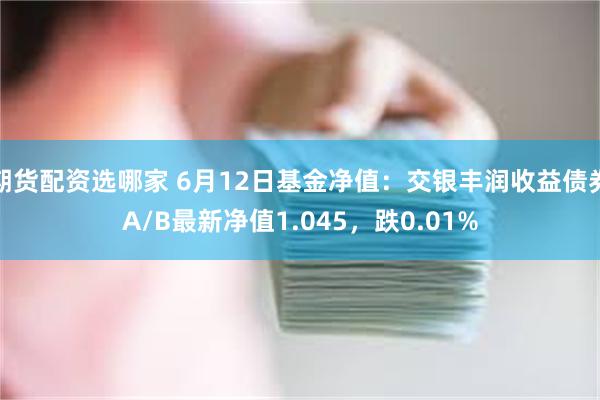 期货配资选哪家 6月12日基金净值：交银丰润收益债券A/B最新净值1.045，跌0.01%