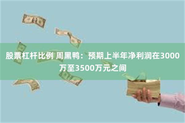 股票杠杆比例 周黑鸭：预期上半年净利润在3000万至3500万元之间