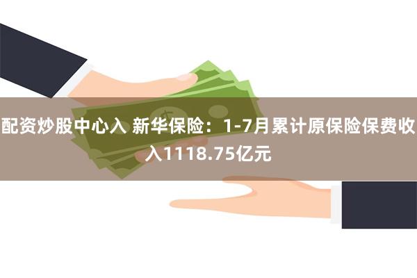 配资炒股中心入 新华保险：1-7月累计原保险保费收入1118.75亿元